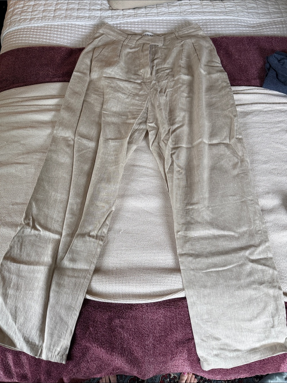 Light Beige Linen Trousers - Relaxed Fit